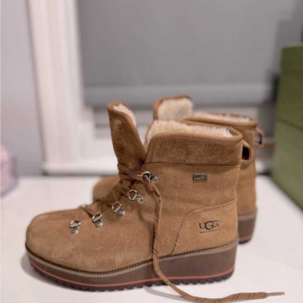 UGG Tan Shearling-Lined Boots